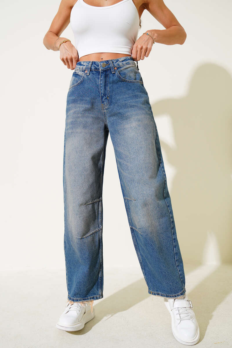Jeans with Knee Darts - Blue
