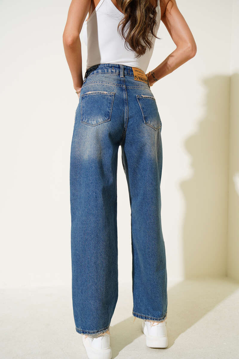 Jeans with Knee Darts - Blue