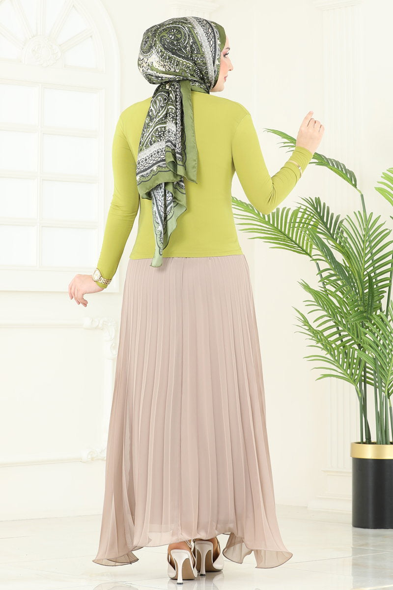 Draped Sandy Crepe Blouse - Olive