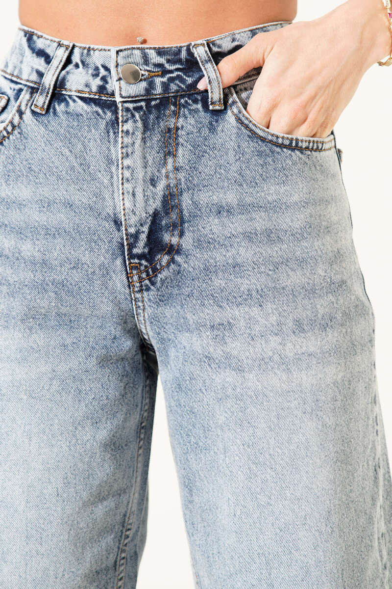 Turn-Up Slim-Leg Jeans - Denim Blue