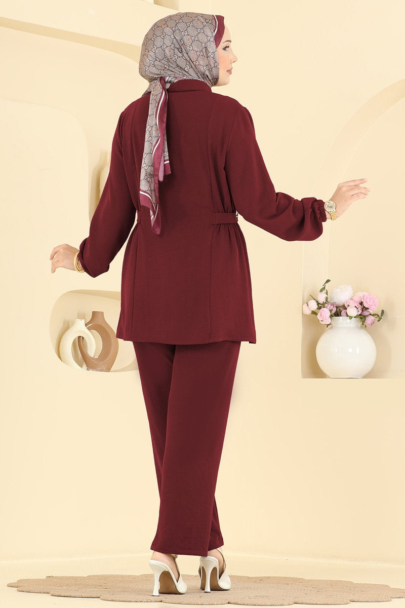 Aerobin Two-Piece Button Set - Burgundy