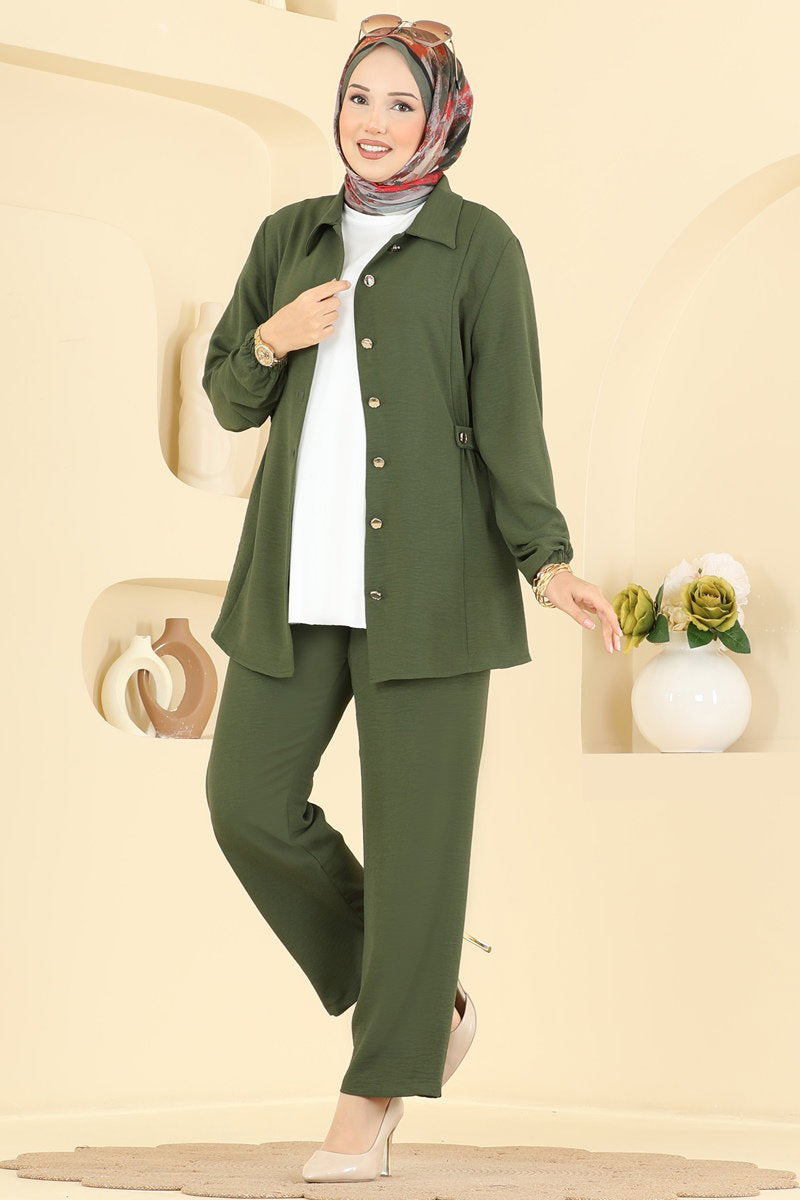 Aerobin Two-Piece Button Set - Khaki