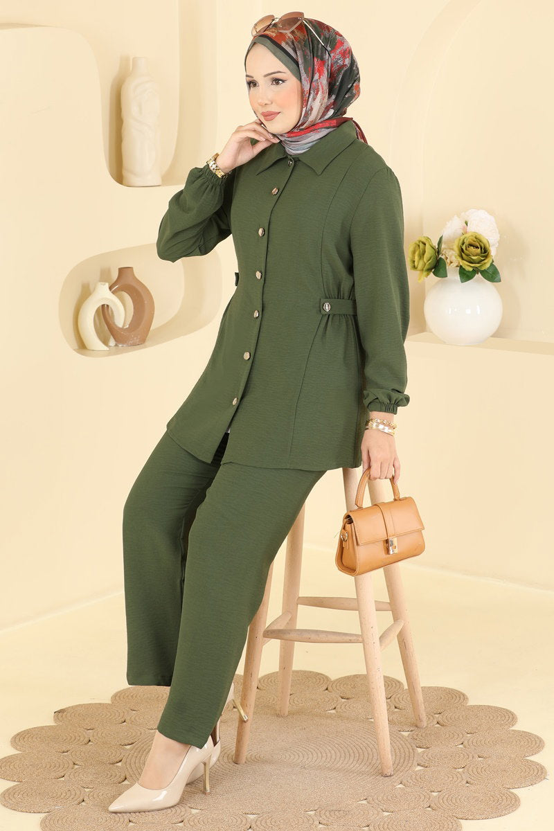 Aerobin Two-Piece Button Set - Khaki