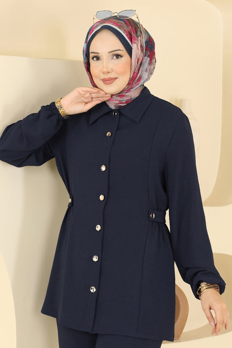 Aerobin Two-Piece Button Set - Dark Navy