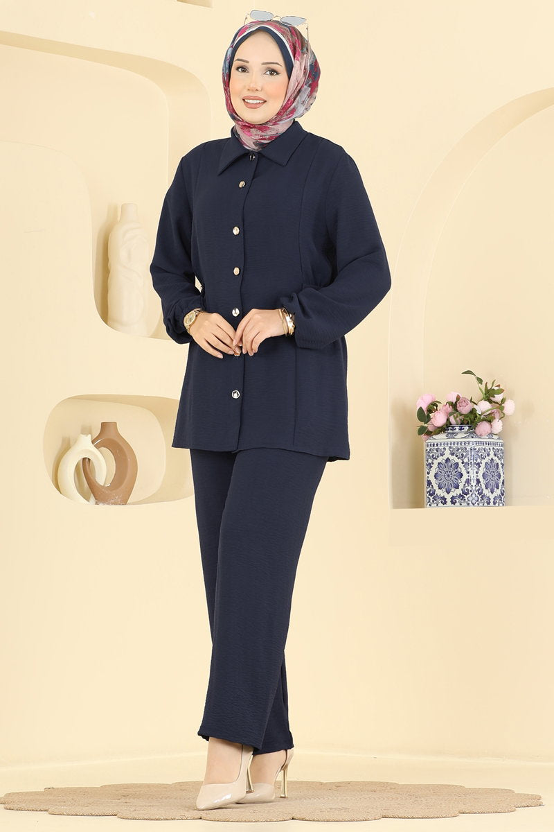 Aerobin Two-Piece Button Set - Dark Navy