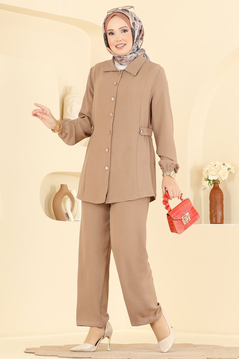 Aerobin Two-Piece Button Set - Latte