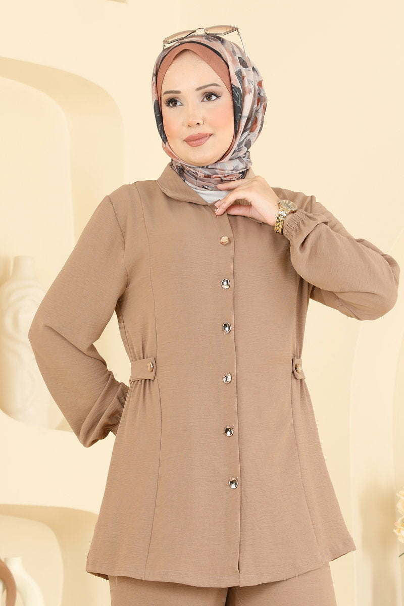 Aerobin Two-Piece Button Set - Latte
