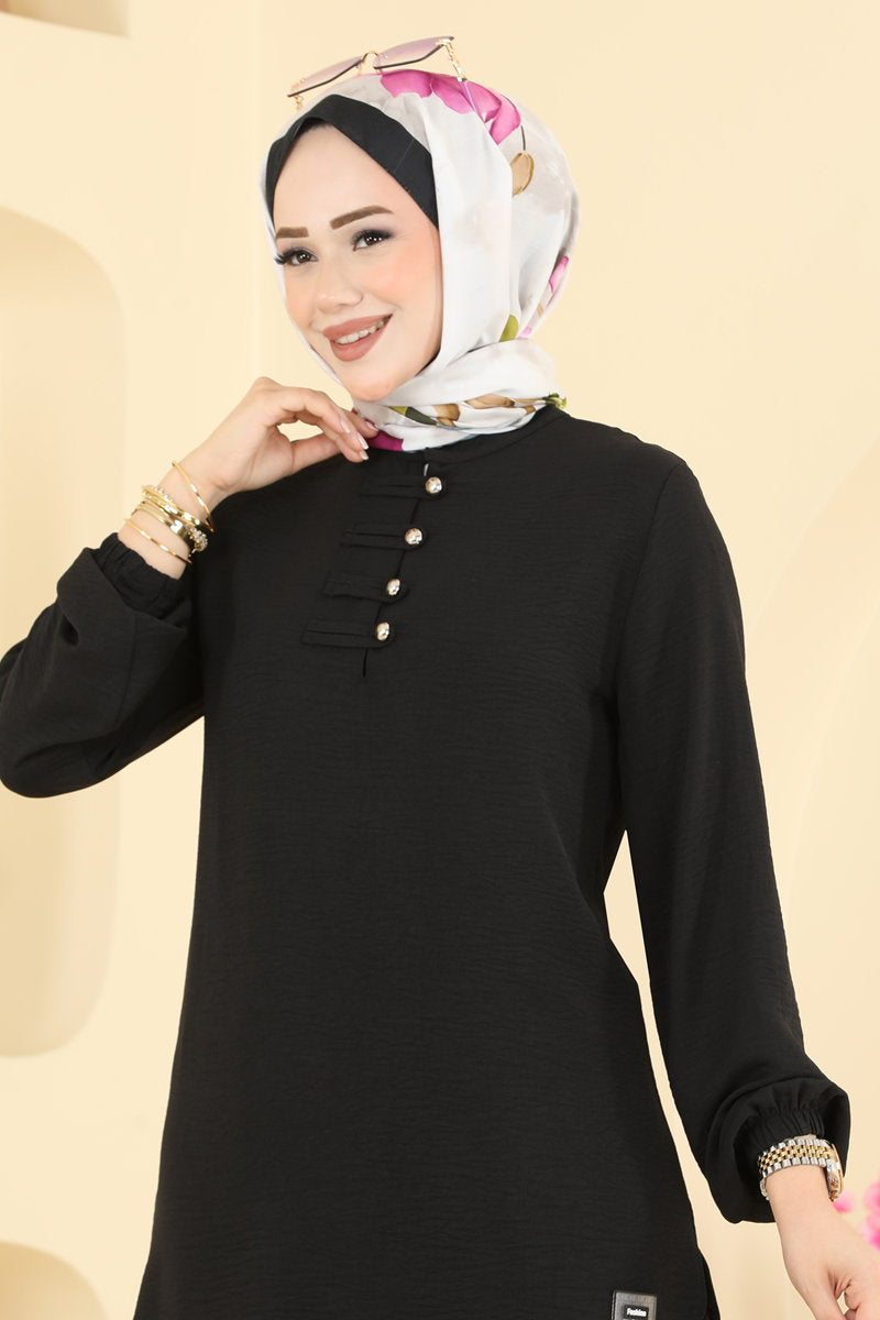 Button-Detail Aerobin Two-Piece Set - Black