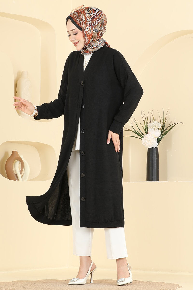 Aerobin Button Cardigan - Black