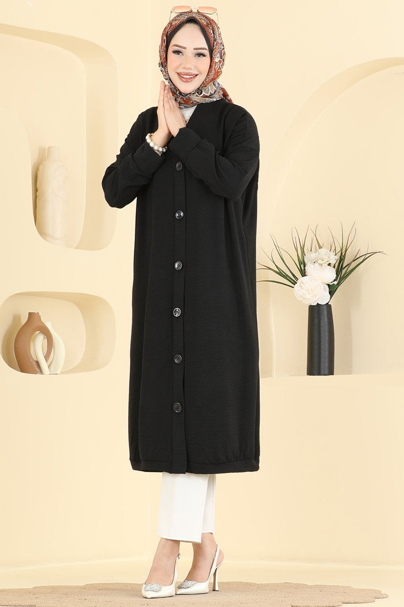Aerobin Button Cardigan - Black