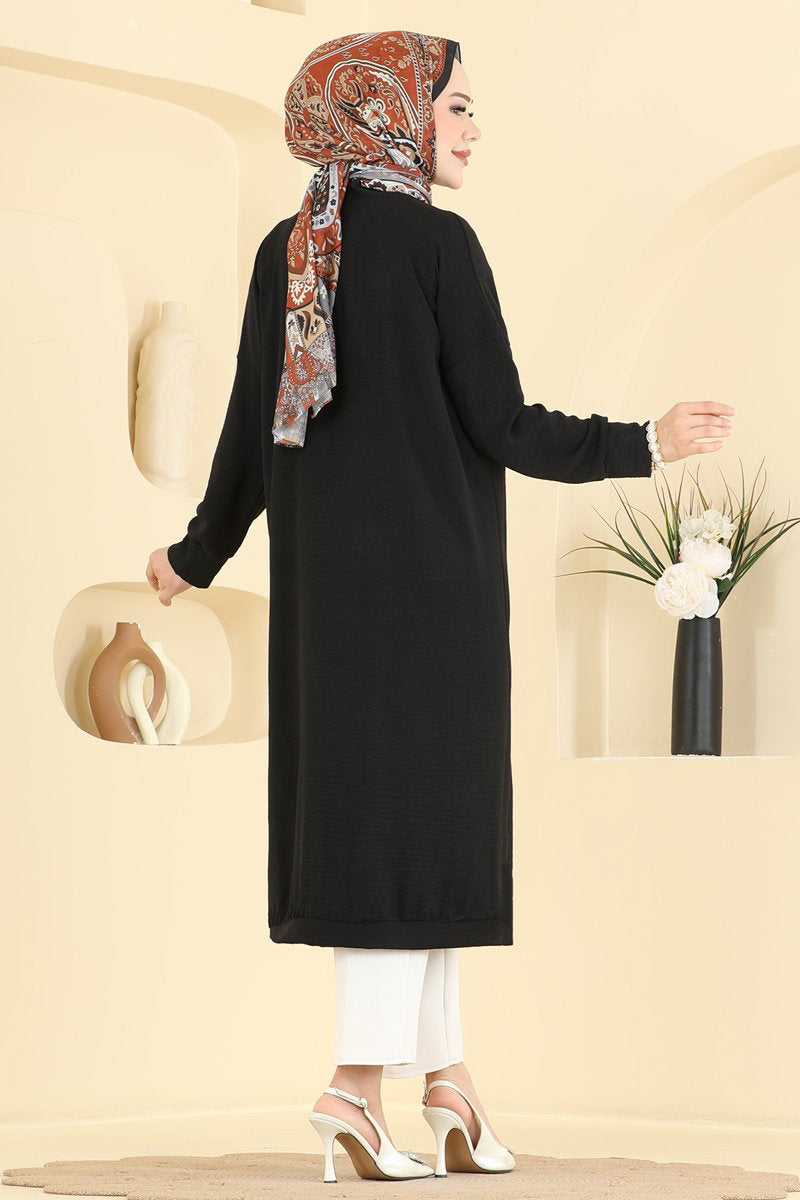 Aerobin Button Cardigan - Black