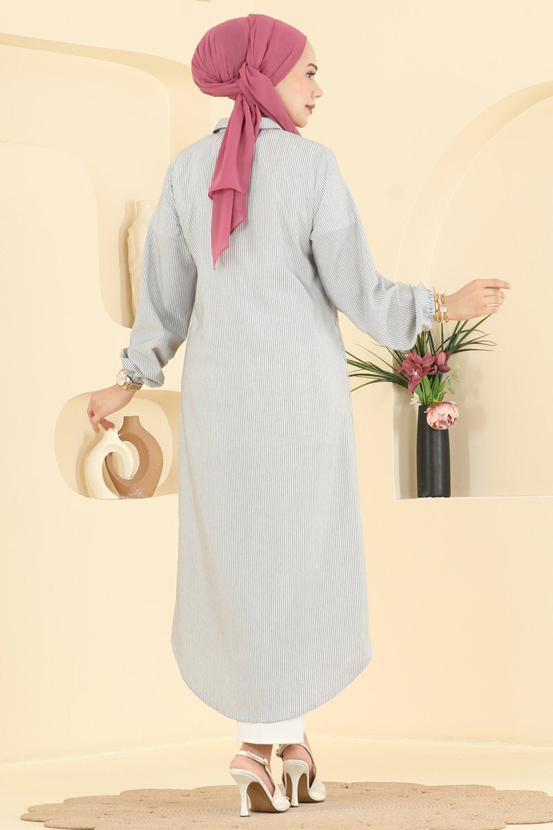 Viscose Tunic with Buttons - Black