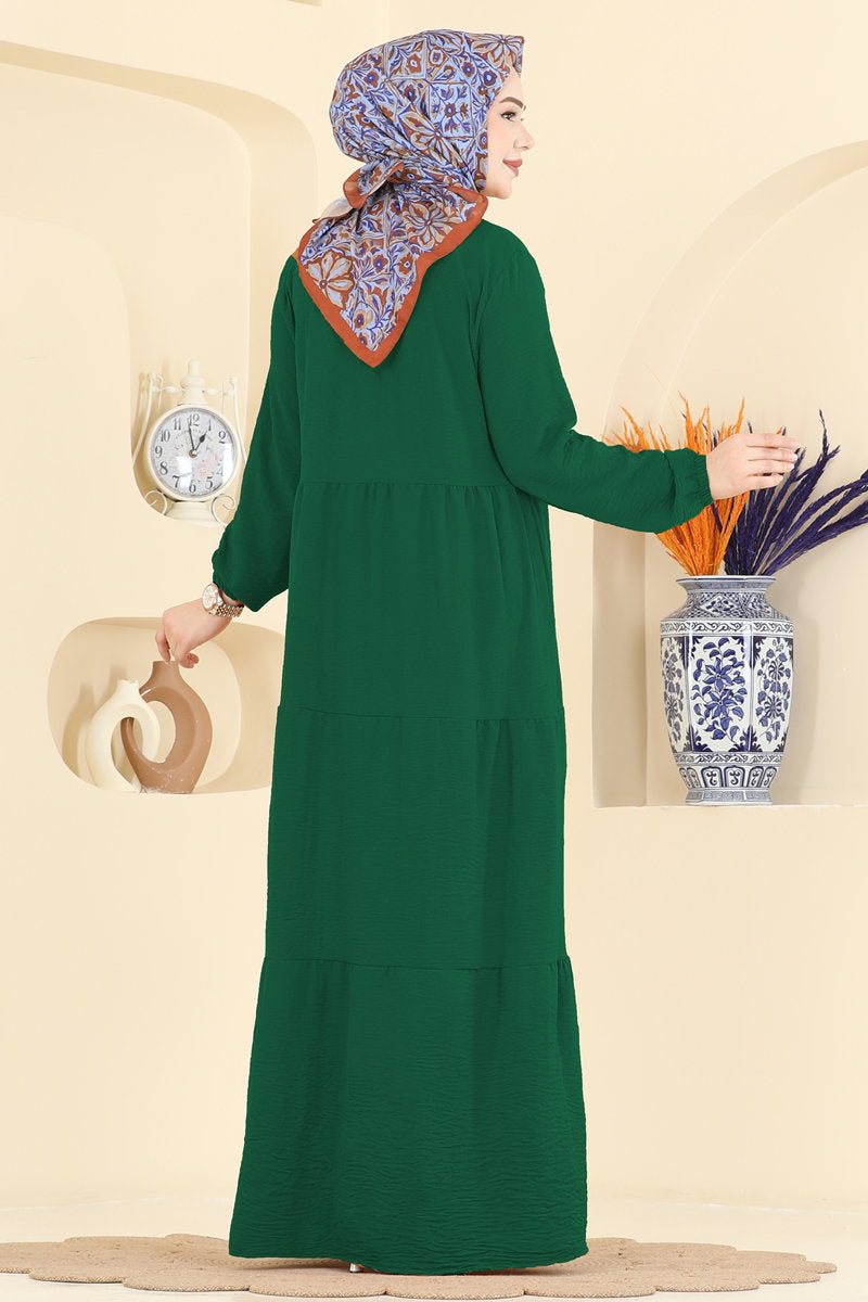 Long Aerobin Button Dress - Light Emerald