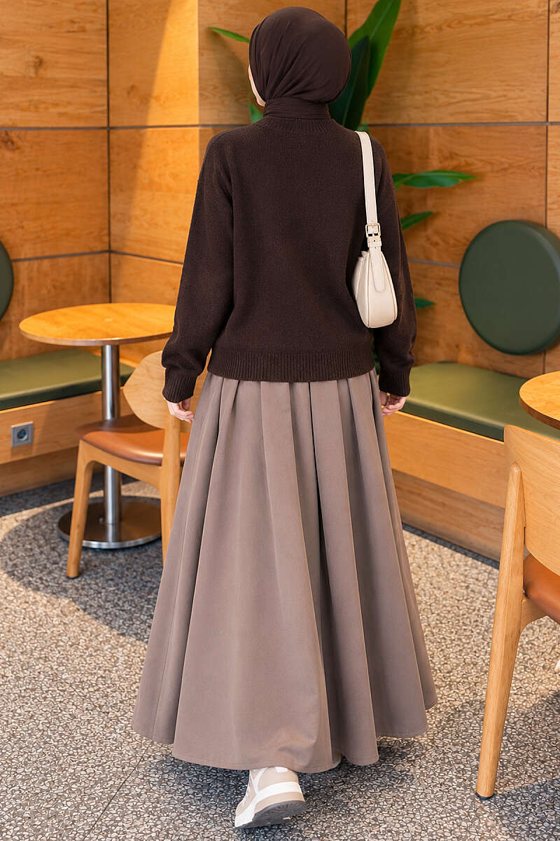 Short Basic Knit Cardigan - Dark Brown