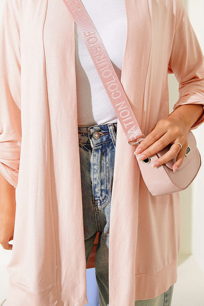 Loose Open-Front Cardigan - Powder