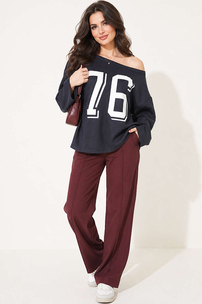 Drop-Shoulder Printed Sweatshirt - Smoke Grey