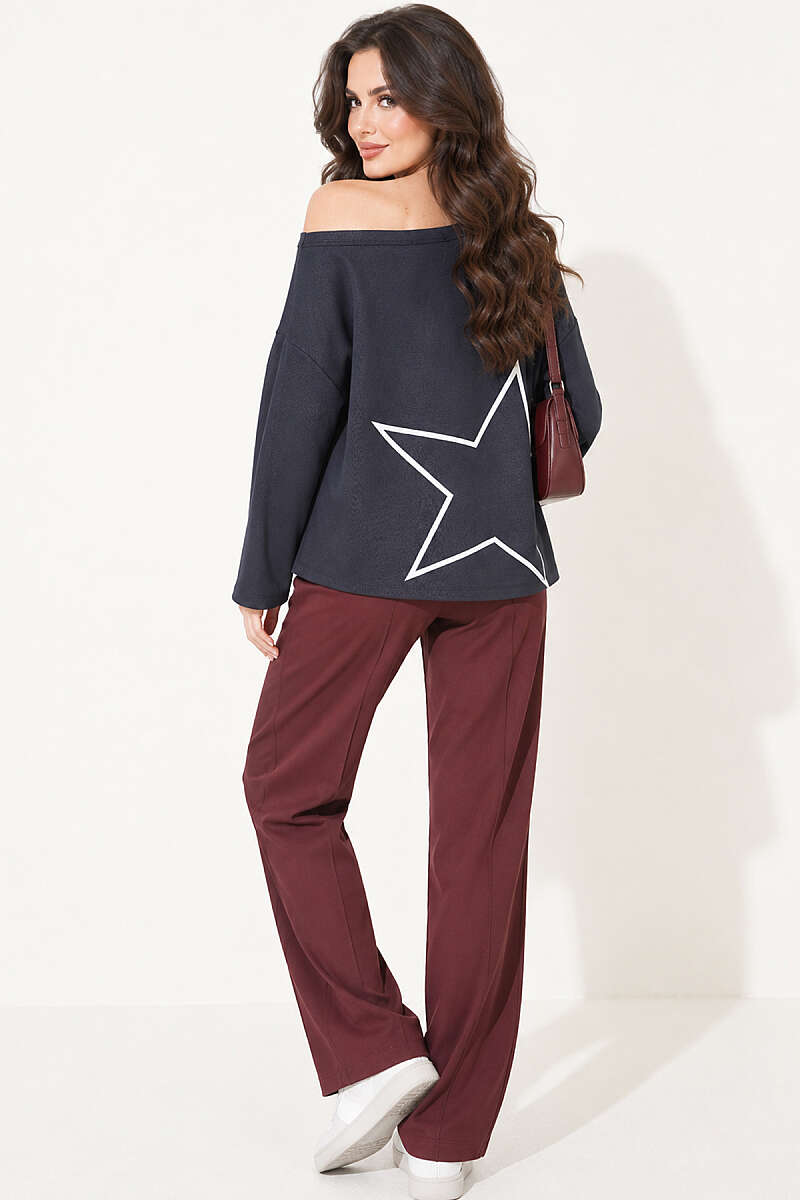 Drop-Shoulder Printed Sweatshirt - Smoke Grey
