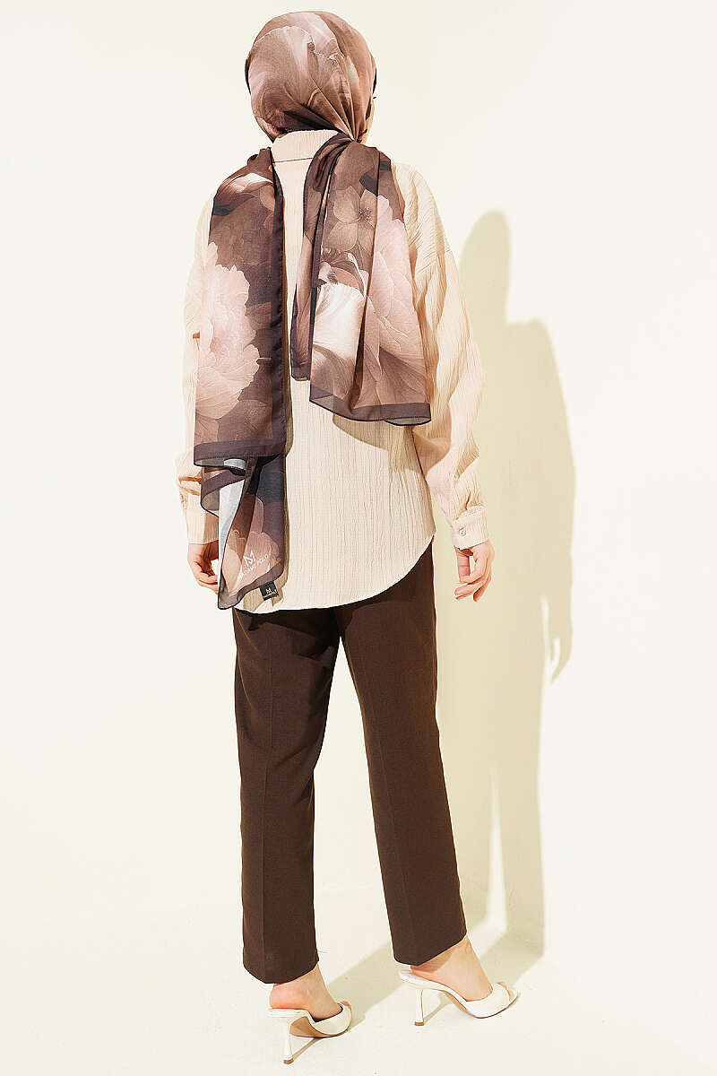 Drop-Shoulder Bark-Crinkle Shirt - Beige