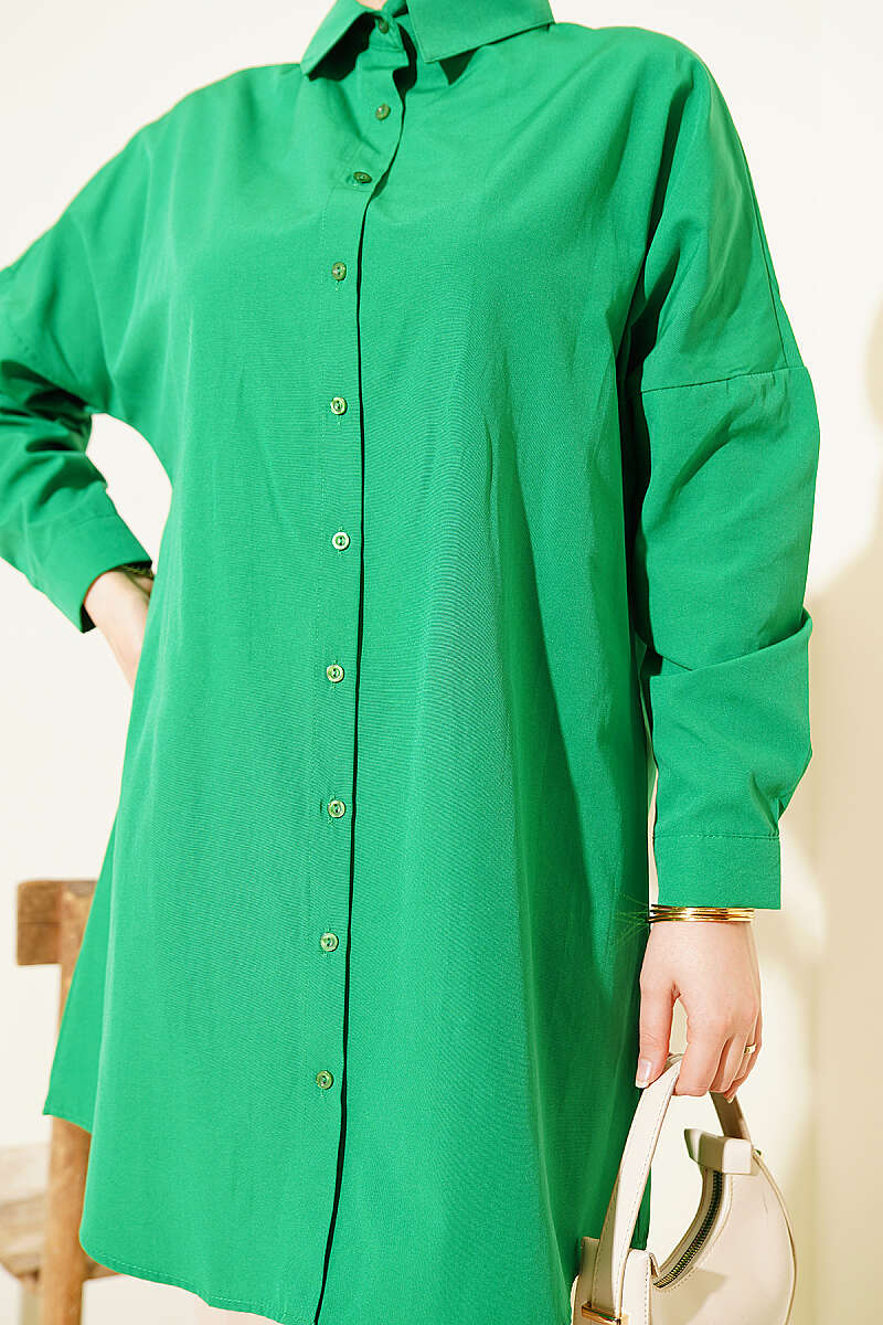 Plain Drop-Shoulder Shirt - Kelly Green