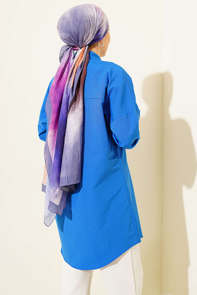 Plain Drop-Shoulder Shirt - Saxe Blue