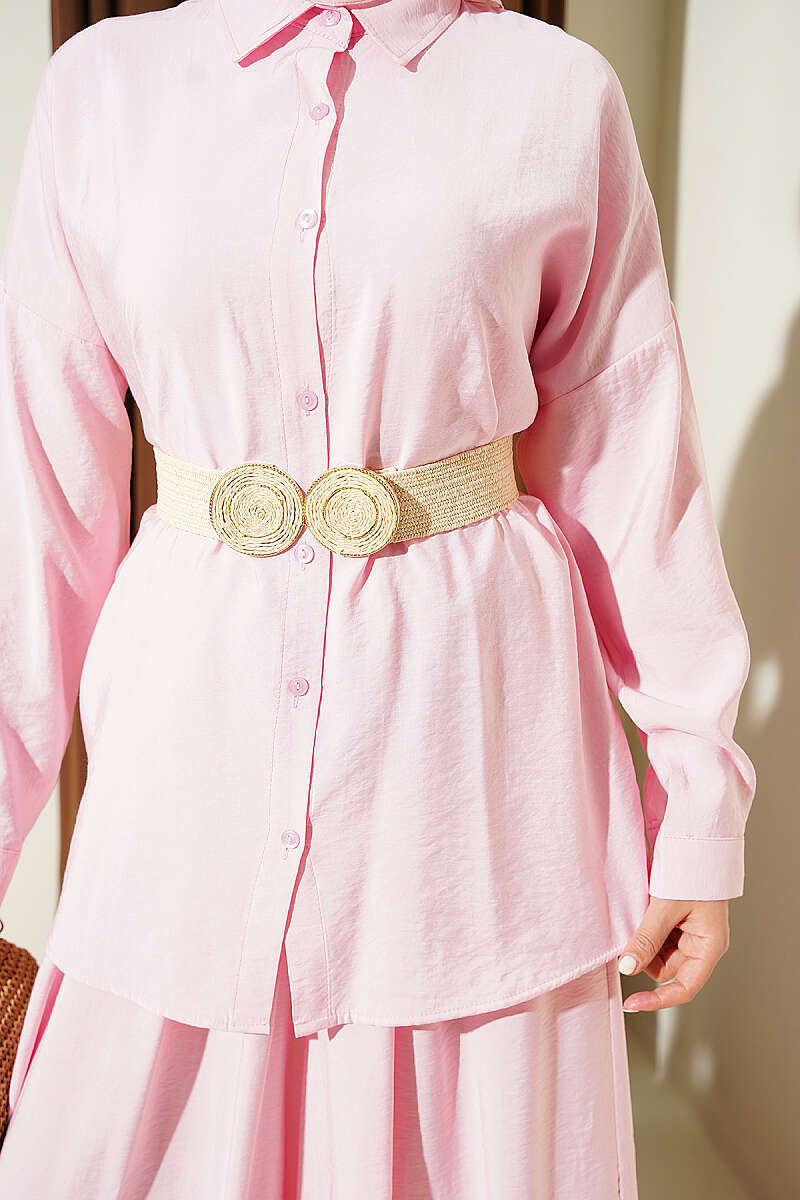 Drop-Shoulder Modal Two-Piece Set - Pink