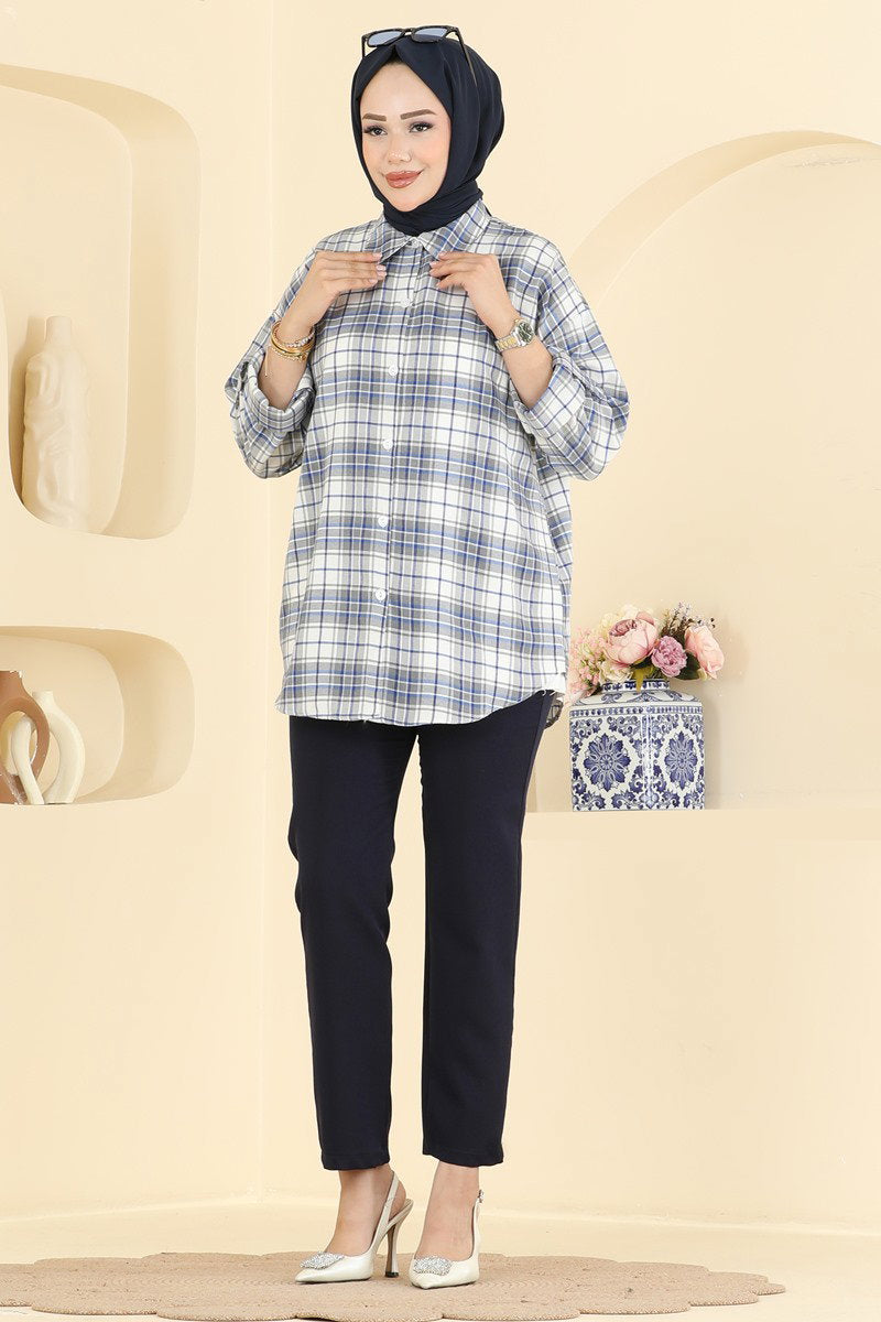 Plaid Shirt - Saxe Blue