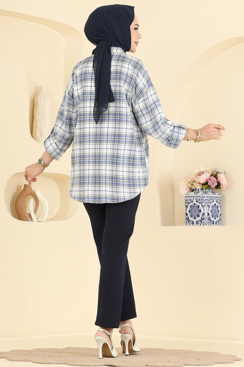 Plaid Shirt - Saxe Blue