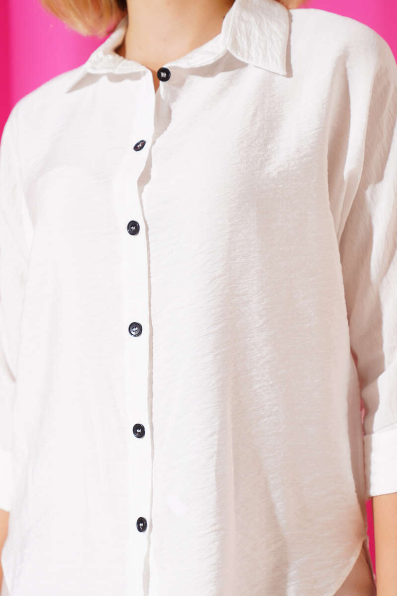 Basic Cap-Sleeve Shirt - White