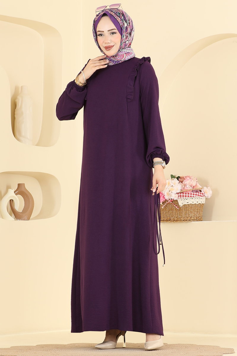 Ruffle-Detail Aerobin Dress - Purple