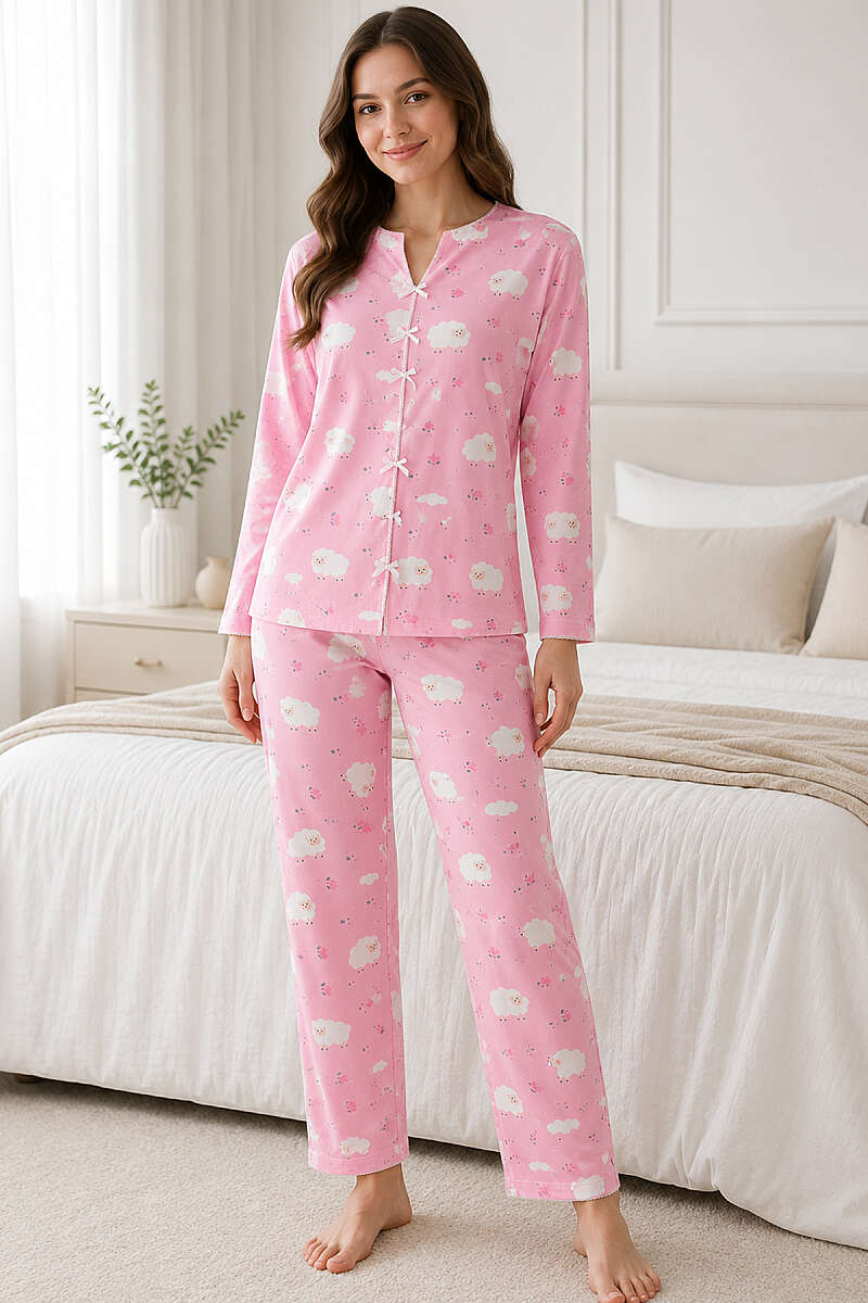 Bow Print Pyjama Set - Multicolour 3
