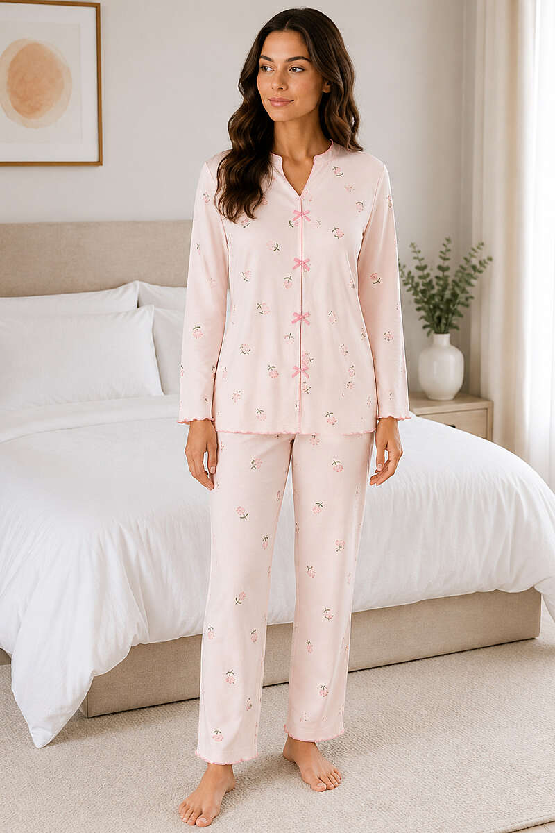 Bow Print Pyjama Set - Multicolour 5
