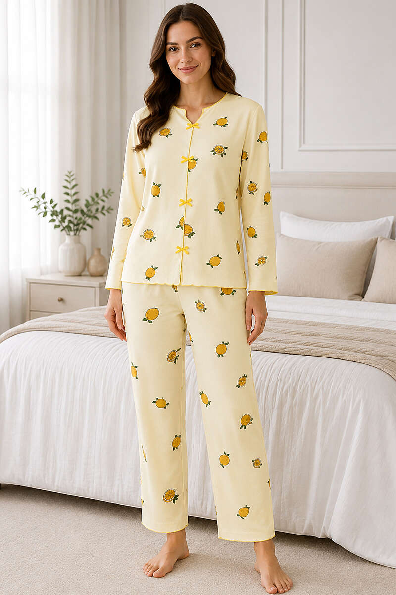 Bow Print Pyjama Set - Multicolour 8