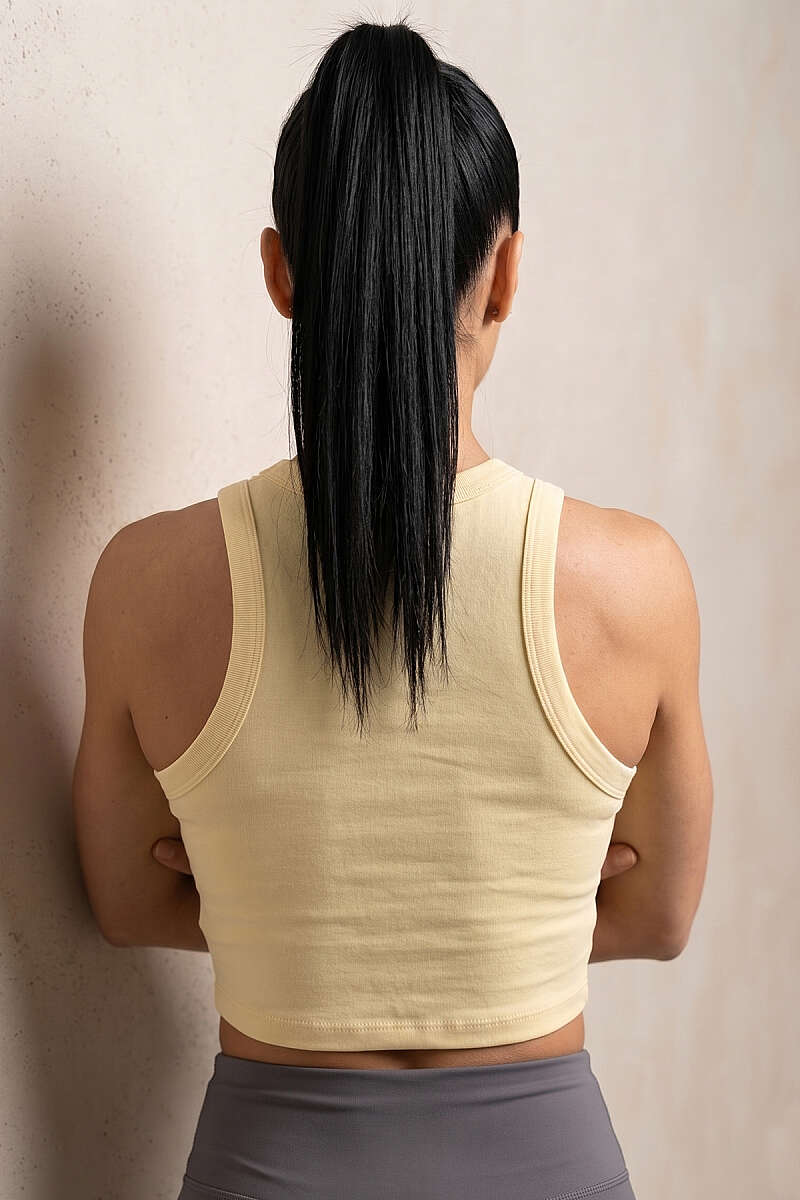 Crop Top with Wide Piping - Yellow