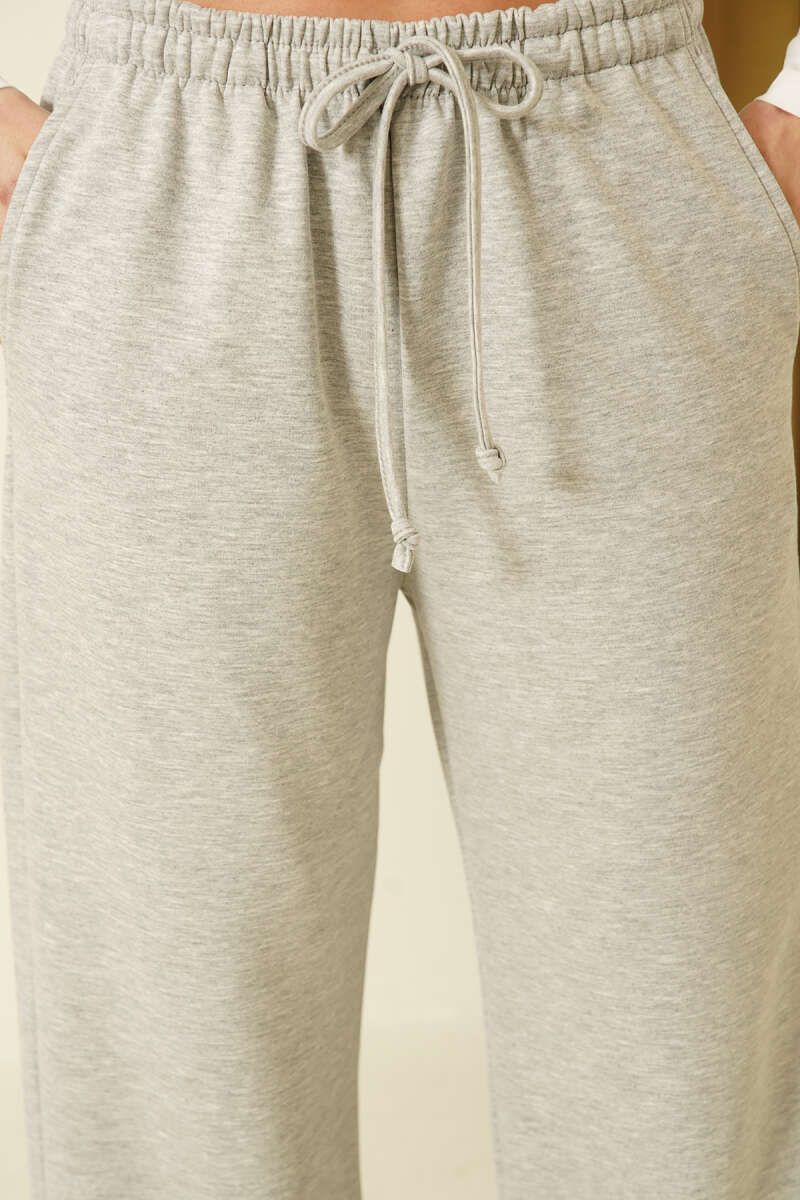 Wide-Leg Loycha Pants with Pockets - Grey