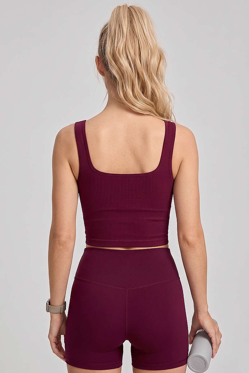 Wide-Neck Thick-Strap Bustier - Cherry