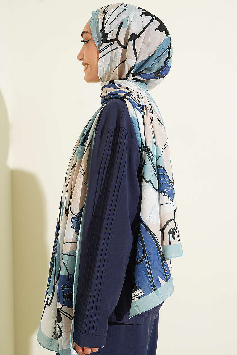 Geometric Floral Shawl - Mint