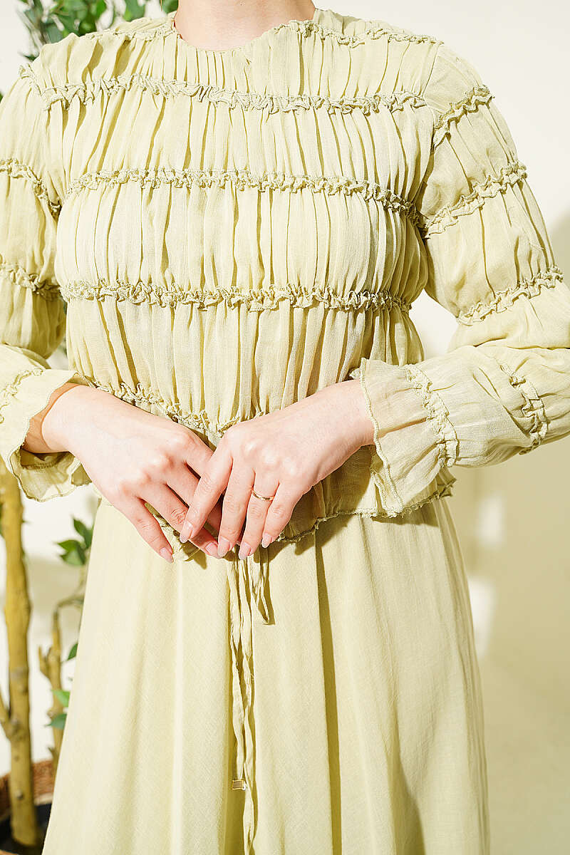 Guipure Blouse and Skirt Set - Mint