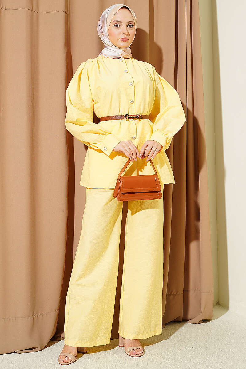 Parachute Two-Piece Set with Gold Buttons - Yellow