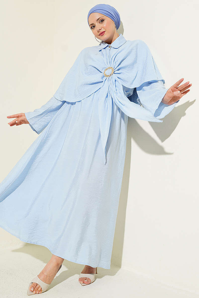 Three-Piece Set with Gold Buckle - Blue