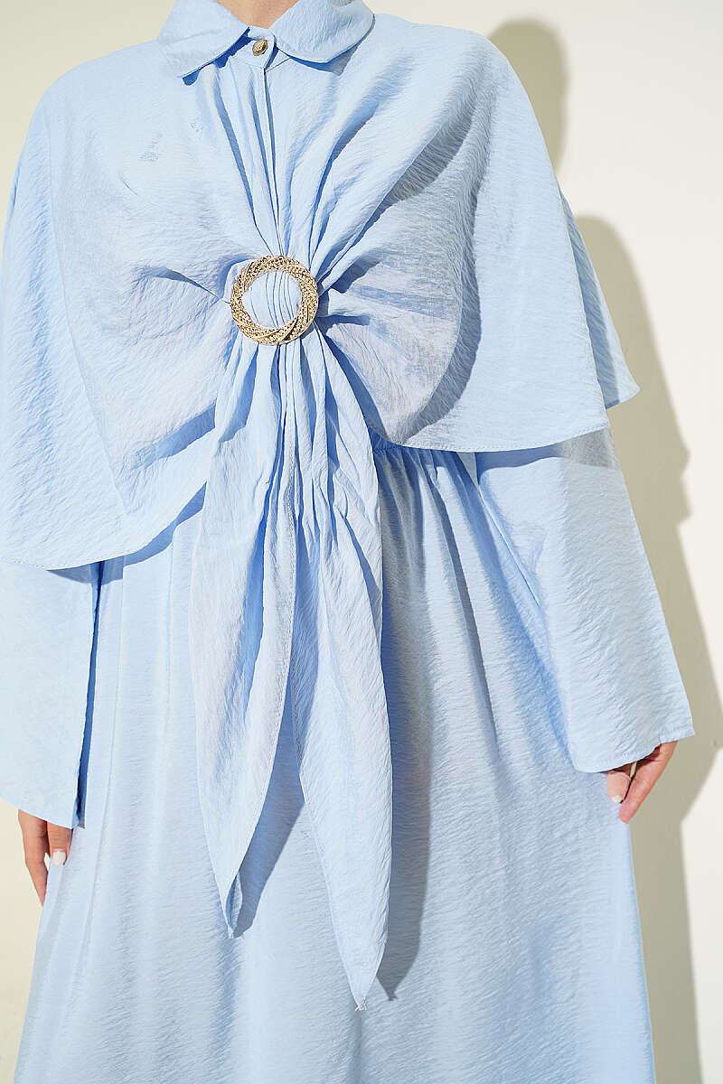 Three-Piece Set with Gold Buckle - Blue