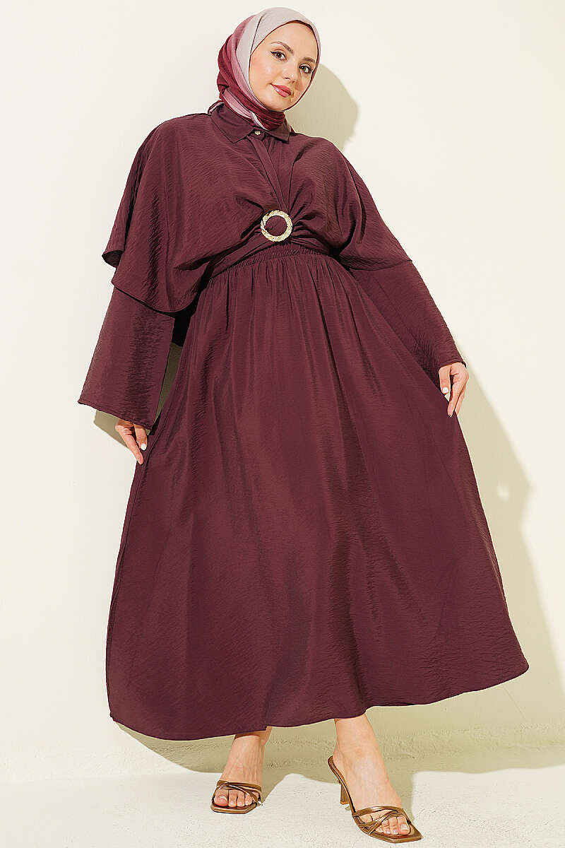 Three-Piece Set with Gold Buckle - Plum