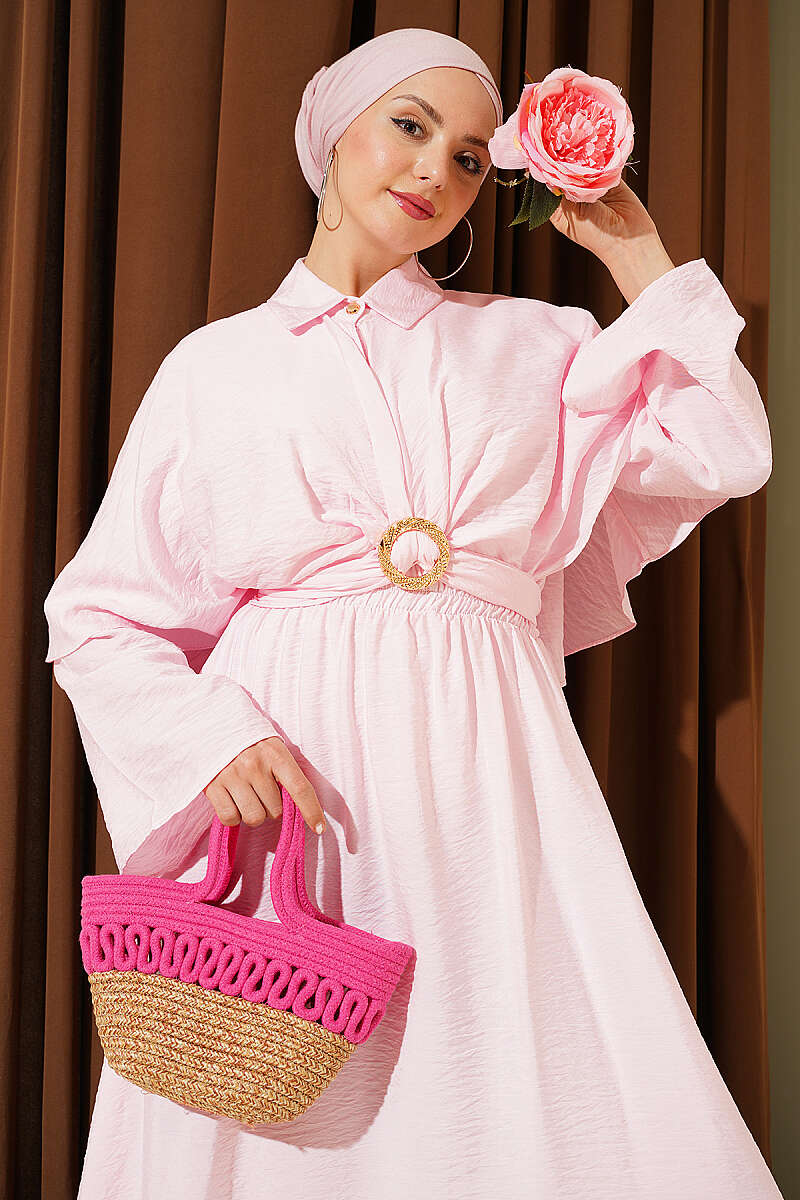Three-Piece Set with Gold Buckle - Pink
