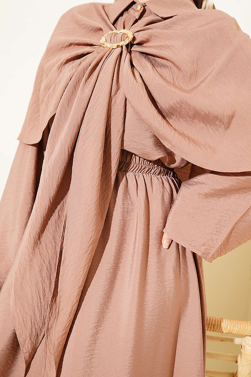 Three-Piece Set with Gold Buckle - Mink