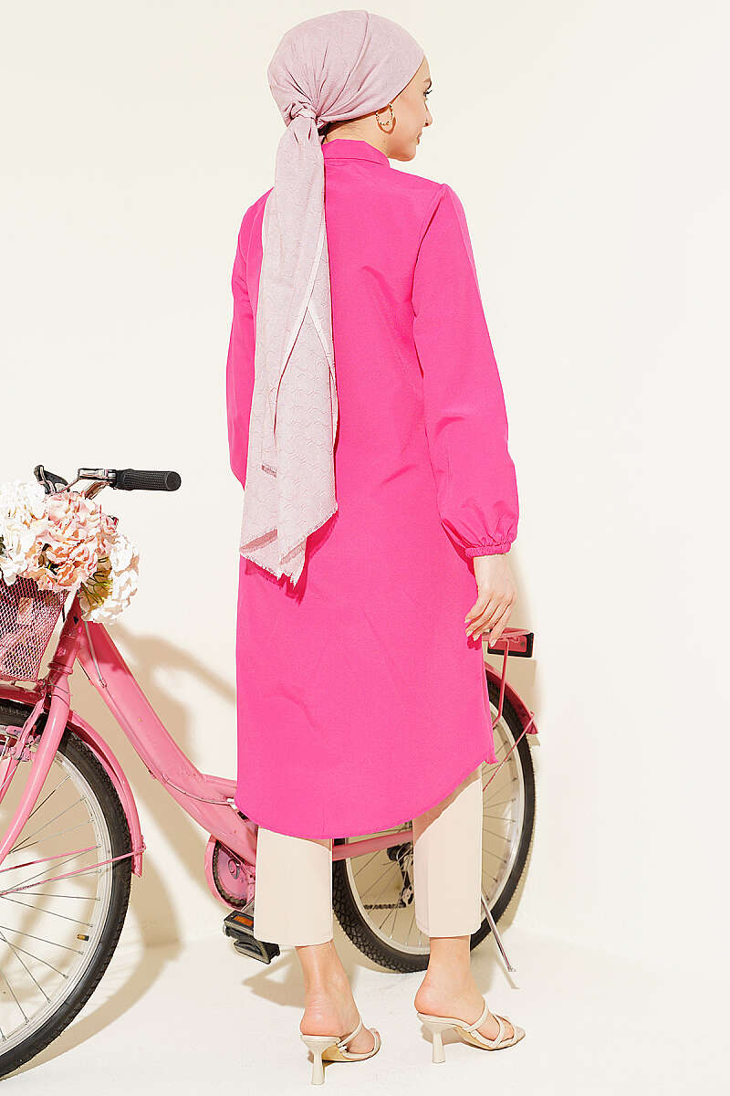 Long Single-Pocket Shirt - Fuchsia