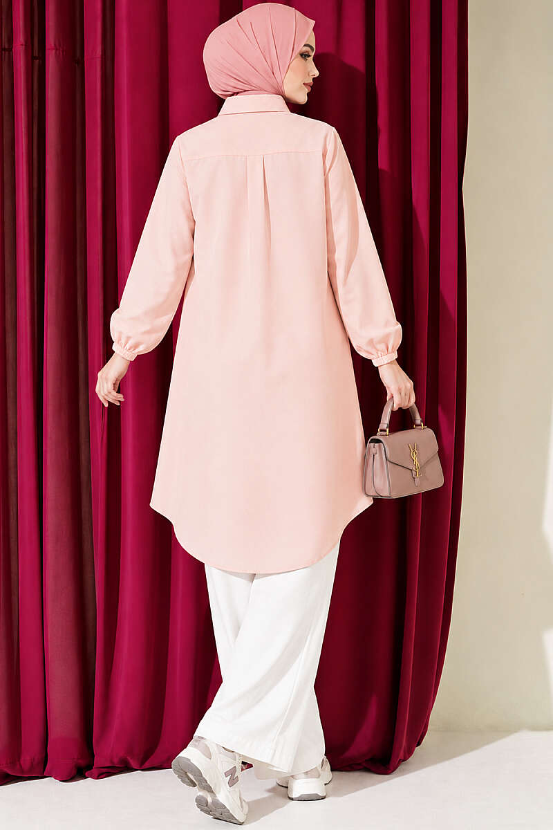 Long Single-Pocket Shirt - Powder