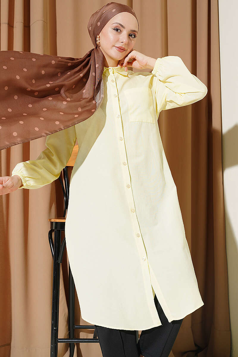Long Single-Pocket Shirt - Yellow