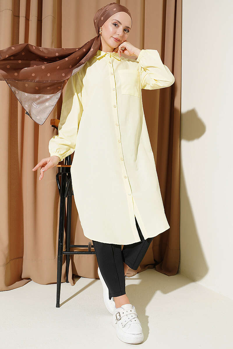 Long Single-Pocket Shirt - Yellow