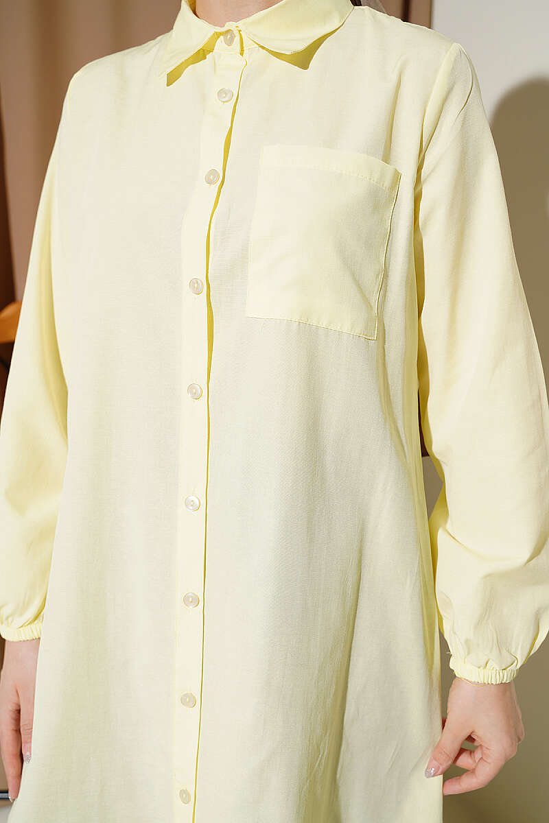 Long Single-Pocket Shirt - Yellow