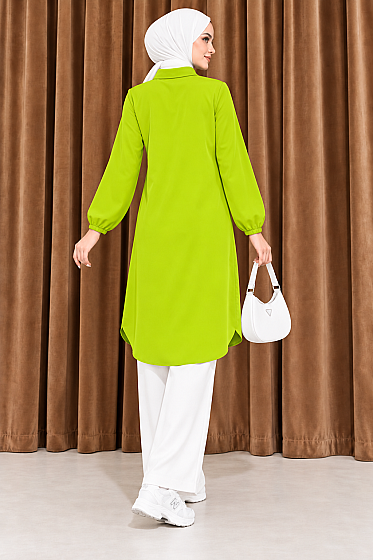 Long Single-Pocket Shirt - Green