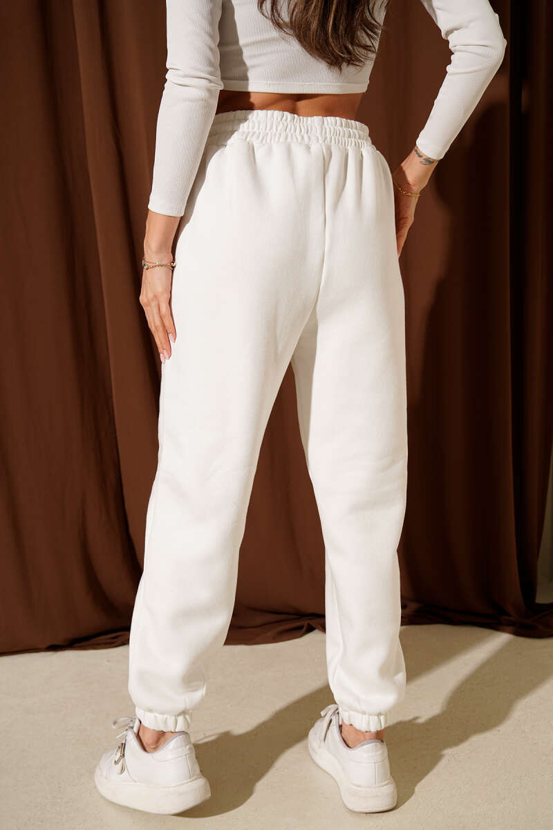 Hockey Embroidered Three-Thread Pants - Ecru